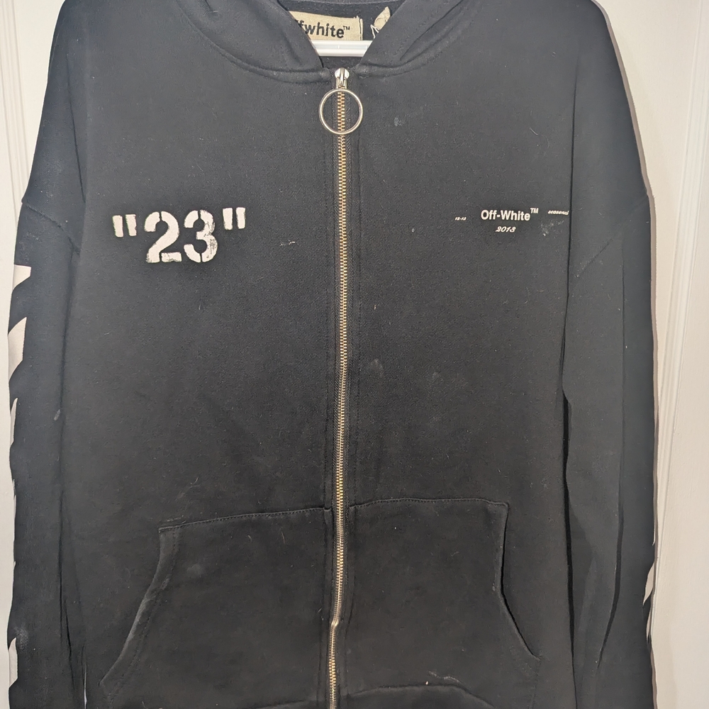 Off-White Black Zip-Up Hoodie